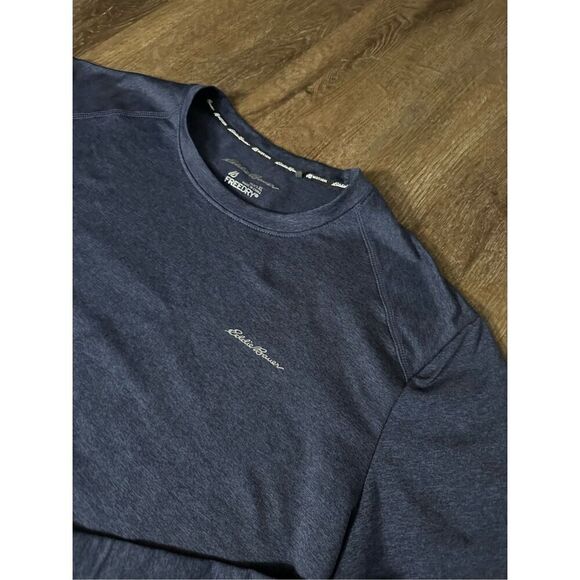 Eddie Bauer FreeDry Activewear Shirt Men's XL Long Sleeve Raglan Heather Blue - Picture 4 of 7
